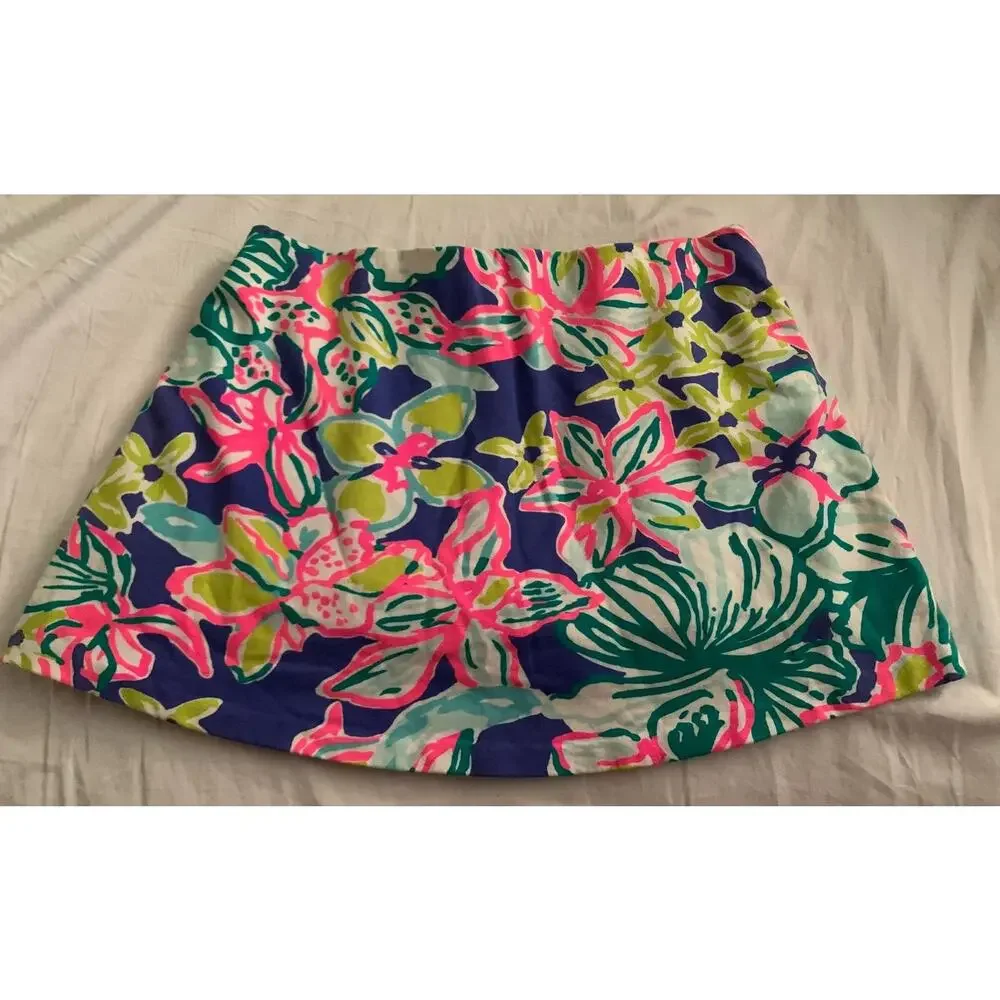 Women’s Lilly Pulitzer Blythe Floral Print Jersey Knit Skort Skirt Size XS